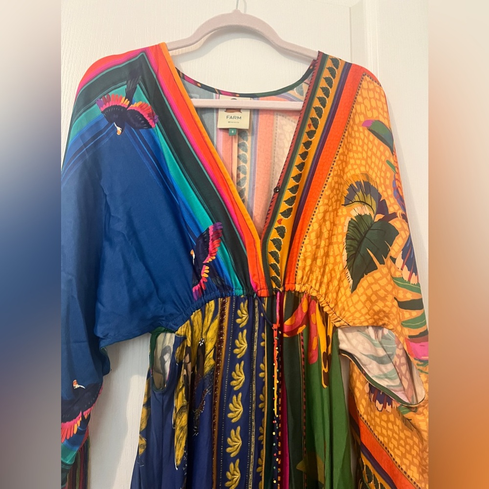 Farm Rio Scarf Print Kaftan - Picture 5 of 14